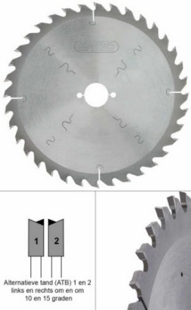 230mm hout TCT zaagblad 36 Tands - asgat 30mm