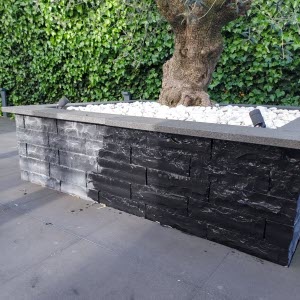 Leisteen hardsteen blokken natuursteen wet look impregneer tuinmuur geknipt 02