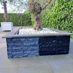Leisteen hardsteen blokken natuursteen wet look impregneer tuinmuur geknipt 03