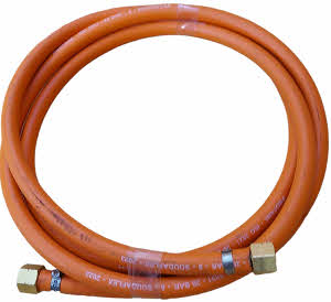 2 meter propaanslang incl. 3/8 koppelingen met slangenklemmen
