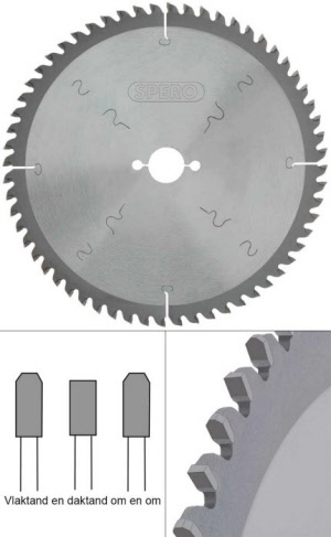 140mm aluminium TCT zaagblad 60 Tands - asgat 20mm