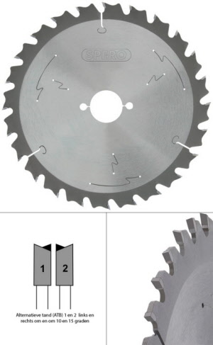 140mm hout TCT zaagblad 24 Tands - asgat 20mm