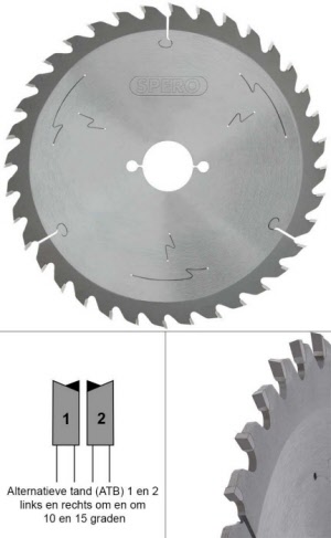 140mm hout TCT zaagblad 36 Tands - asgat 20mm