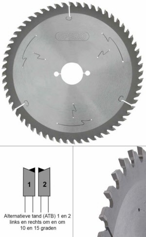 160mm hout TCT zaagblad 60 Tands - asgat 20mm