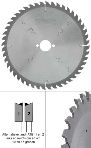230mm hout TCT zaagblad 48 Tands - asgat 30mm