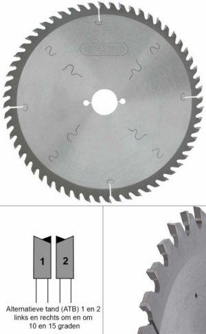 230mm hout TCT zaagblad 60 Tands - asgat 30mm