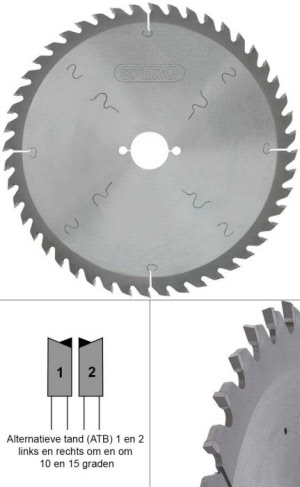 260mm hout TCT zaagblad 48 Tands - asgat 30mm